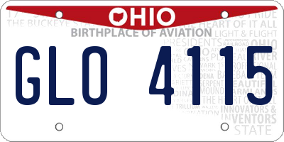 OH license plate GLO4115