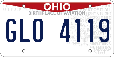 OH license plate GLO4119