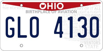 OH license plate GLO4130
