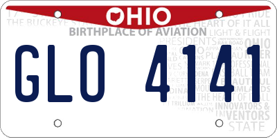 OH license plate GLO4141
