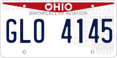 OH license plate GLO4145