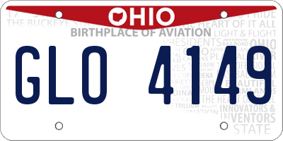 OH license plate GLO4149
