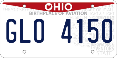OH license plate GLO4150