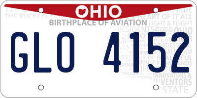 OH license plate GLO4152