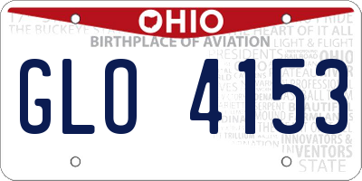 OH license plate GLO4153