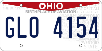 OH license plate GLO4154
