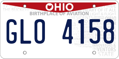 OH license plate GLO4158