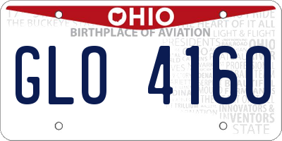 OH license plate GLO4160