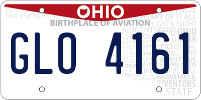 OH license plate GLO4161