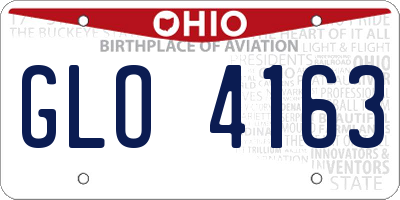 OH license plate GLO4163