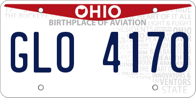 OH license plate GLO4170