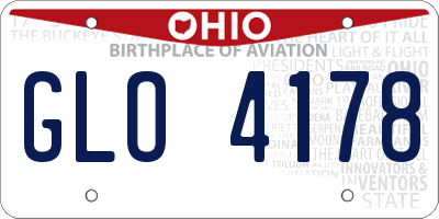 OH license plate GLO4178