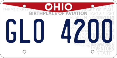 OH license plate GLO4200