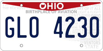OH license plate GLO4230
