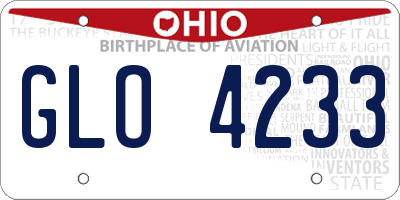 OH license plate GLO4233