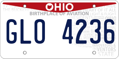 OH license plate GLO4236