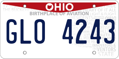 OH license plate GLO4243