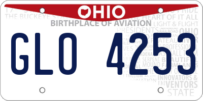 OH license plate GLO4253