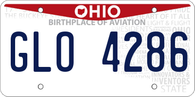 OH license plate GLO4286