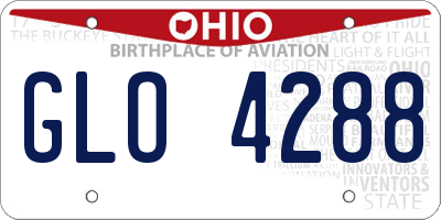 OH license plate GLO4288
