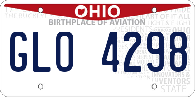 OH license plate GLO4298