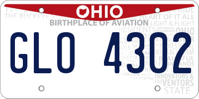 OH license plate GLO4302