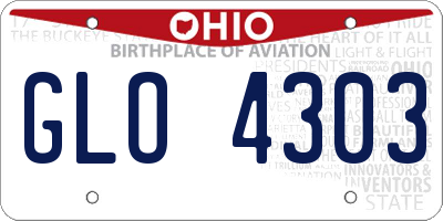 OH license plate GLO4303