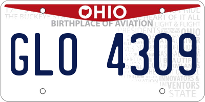 OH license plate GLO4309
