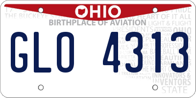 OH license plate GLO4313