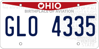 OH license plate GLO4335