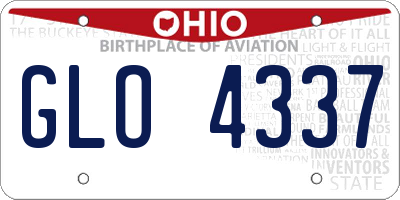 OH license plate GLO4337