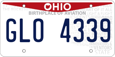 OH license plate GLO4339