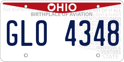 OH license plate GLO4348