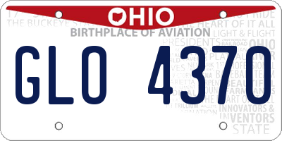 OH license plate GLO4370