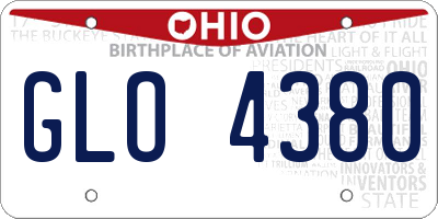 OH license plate GLO4380