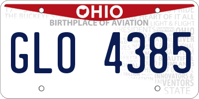 OH license plate GLO4385
