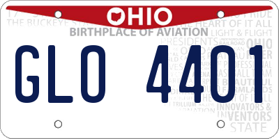 OH license plate GLO4401