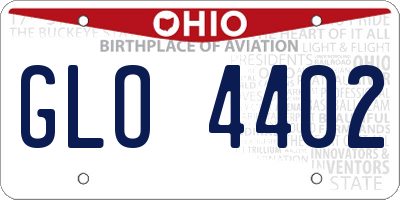 OH license plate GLO4402