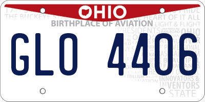 OH license plate GLO4406