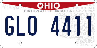 OH license plate GLO4411