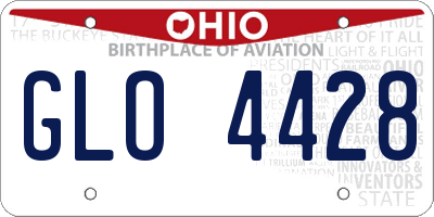 OH license plate GLO4428
