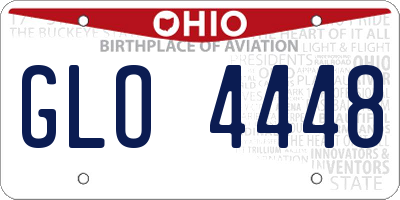 OH license plate GLO4448