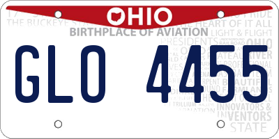 OH license plate GLO4455