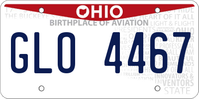 OH license plate GLO4467