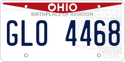OH license plate GLO4468