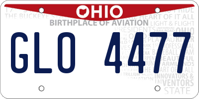 OH license plate GLO4477