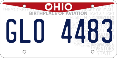 OH license plate GLO4483