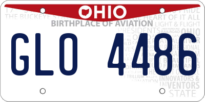 OH license plate GLO4486