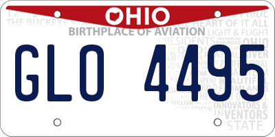 OH license plate GLO4495