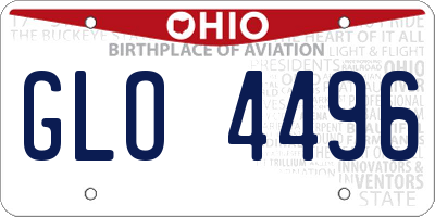 OH license plate GLO4496